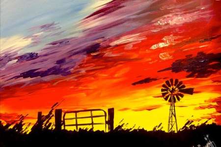 Fiery Sunset Over Granbury