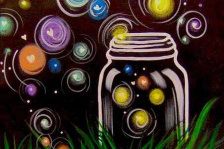 Fireflies in Night Sky