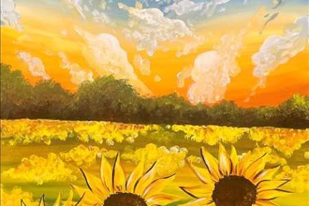 Golden Hour Floral Painting