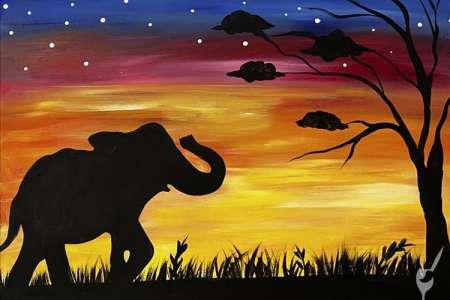 Sunset Safari Animal Silhouette