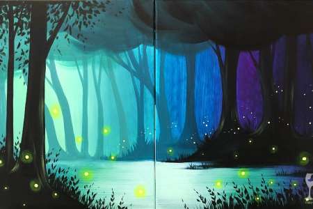 Magical Misty Firefly Forest