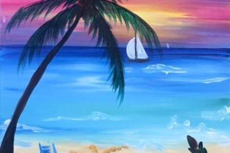 Sunset by Tropical Beach