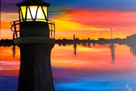 Guiding Lighthouse at Sunset