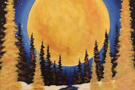 Moonlit Forest Sky on a Cold Winters Day