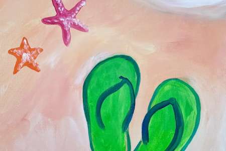 Two Flip Flops in the Beach Sand