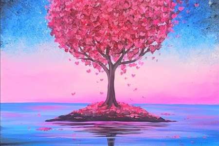 Colorful Love Tree by Moonlight