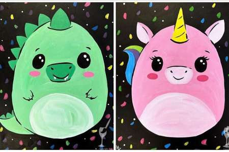 Cute Dino and Unicorn