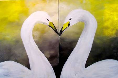 Two Loving Swans