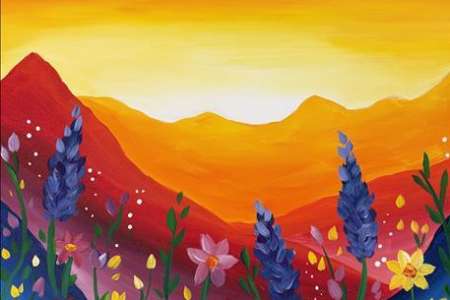 Mountain Wildflowers at Sunset