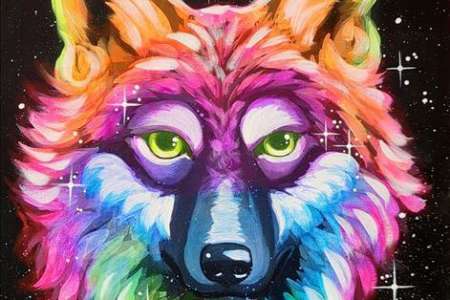 Glowing Galactic Wolf