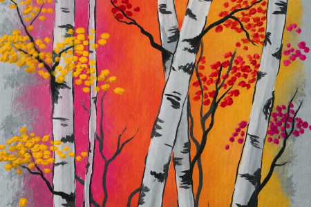 Autumn Birch Sunset