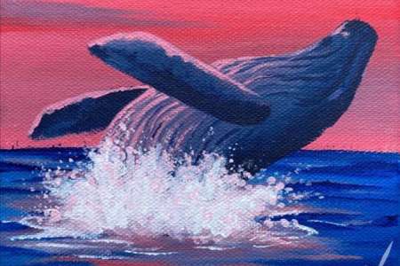Breaching at Sunset