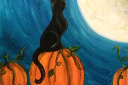 Cat Under the Full Moon