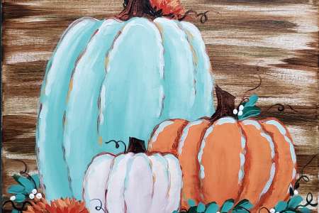 Rustic Pumpkin Trio on Canvas