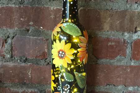 Fall Wine Bottle With Lights