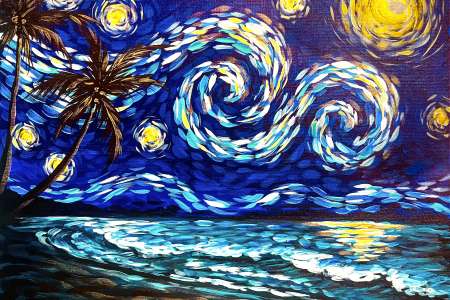 Starry Night Ocean Tide