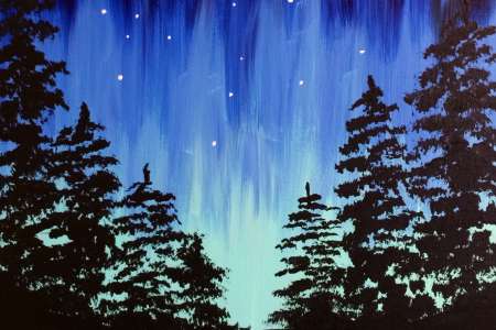 Aurora Through the Trees