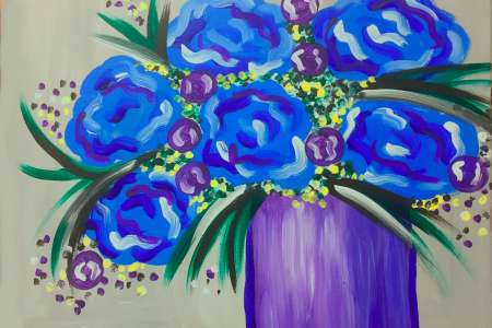 Peonies in Blue