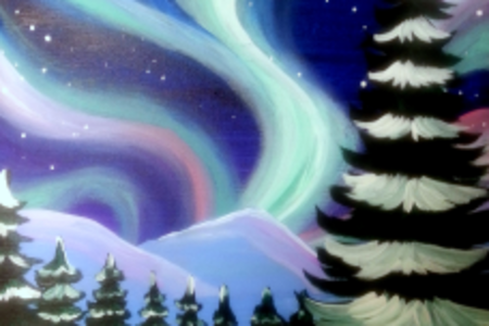Northern Lights Over the Pines