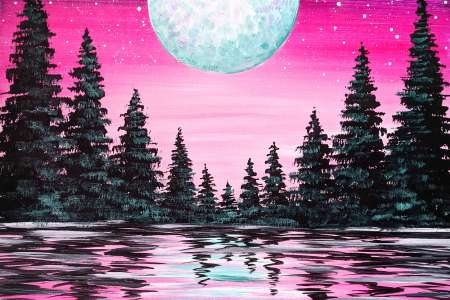 Vibrant Moon Forest