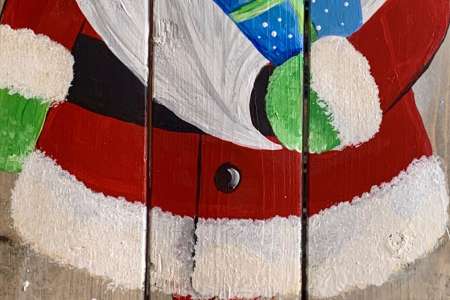 Charming St. Nick on Wood