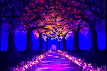 Blacklight Blossoms Aglow 