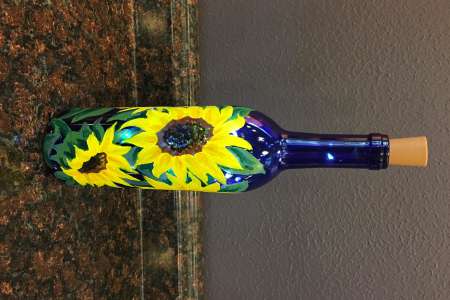 Sunflower Wine Bottle