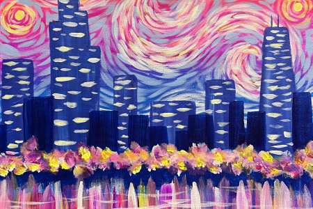 Glowing Starry Night - Chicago