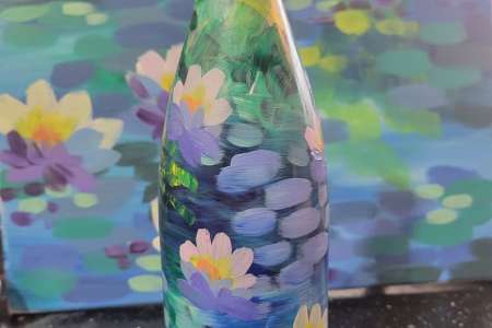 Waterlilies by Monet Wine Bottle