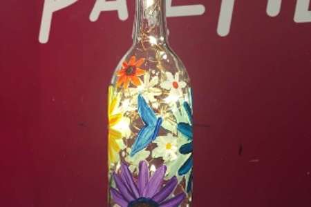 Spring Wine Bottle Painting