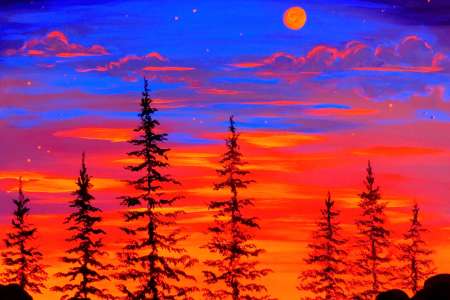 Sunset Moon (under Blacklight)