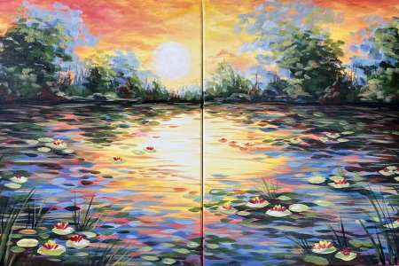 Monet’s Water Lilies at Sunset