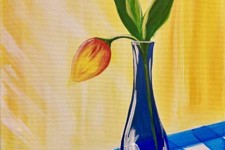 Tulip in a Glass Vase
