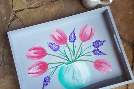 Spring Tulips Tea Tray