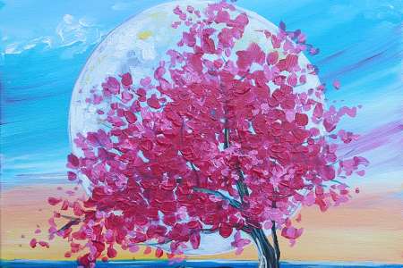 Flowering Tree on the Ocean