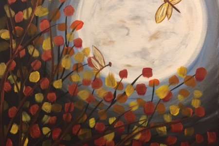 Fall Moon Dragonflies