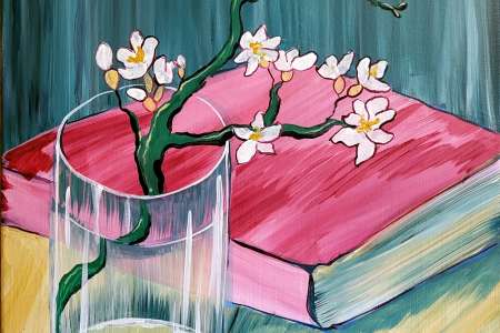 Van Goghs' Almond Branch in a Glass with a Book
