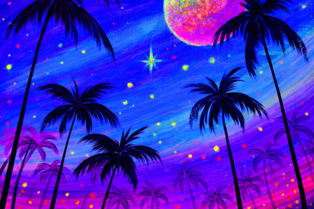 Blacklight Tropical Sunset