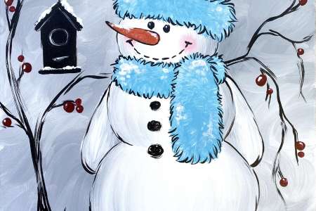Snowman with Birdhouse