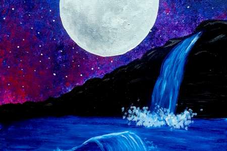 Moonlit Waterfall