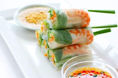 Hand Rolled Spring Rolls and Sauce