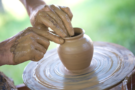 Intimate Outdoor Pottery Party