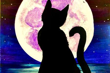 Cat on a Moonlit Night