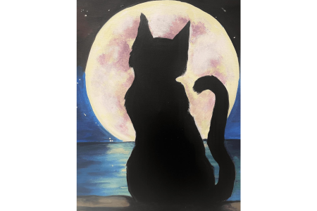 Feline Under the Full Moon
