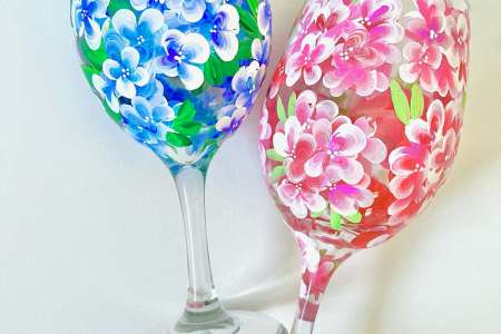 Floral Wine Glass Set