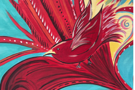 Ravishing Red Bird Scene