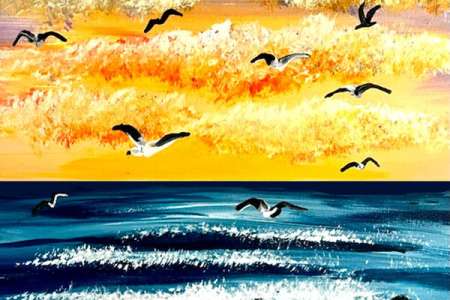 Seagulls in the Golden Sun