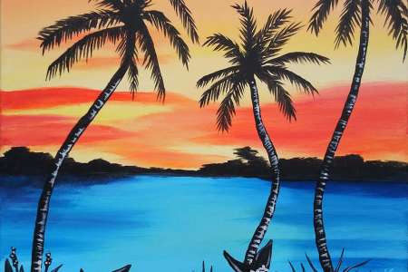 Outdoor Island Paint and Sip