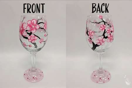 Fun and Floral Wine Glass