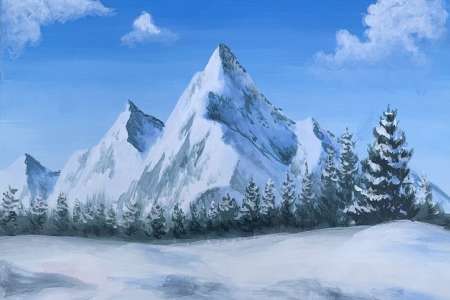 Blue-Sky Snowscape